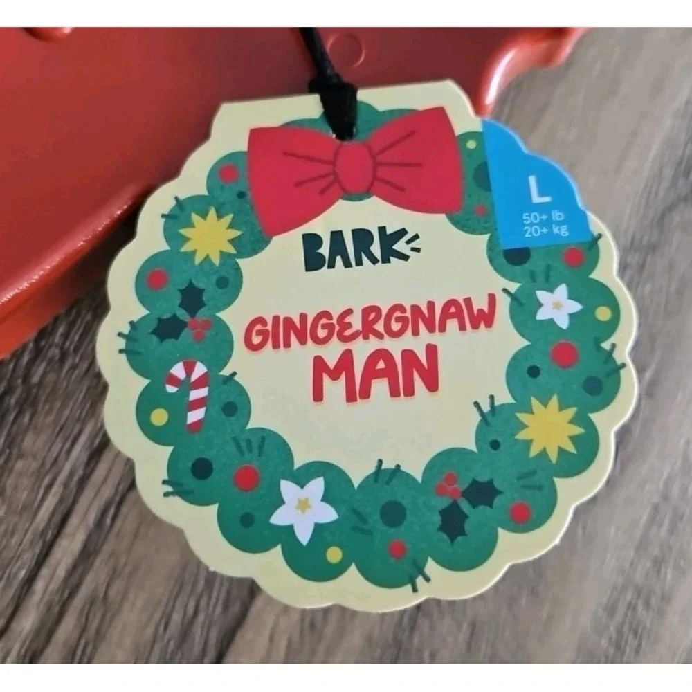 BarkBox Super Chewer Cookie Dog Toy Gingergnaw Man Large 50+ Pounds Gingerbread